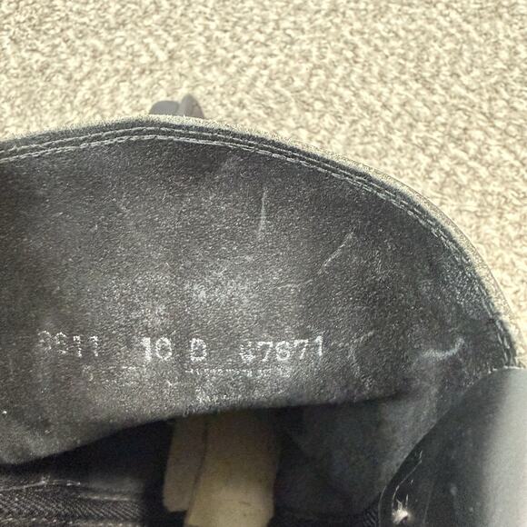 Vtg Mens Black Leather Harness Engineer Square Motorcycle Biker Boots 10 D main image 5